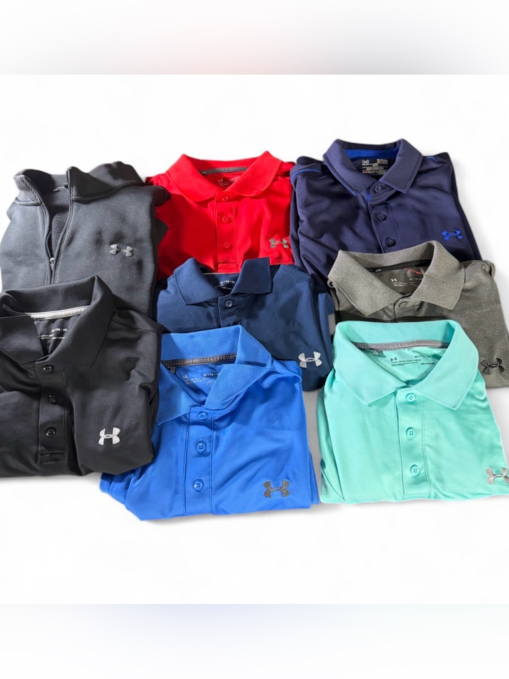 Under Armour Polo Bundle - Red, Navy, Royal Blue, Mint & Black